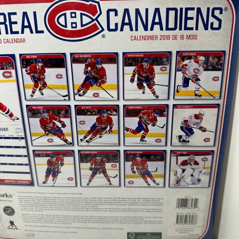 Montreal Canadiens 2018 16 month calendar Sealed - Picture 5 of 6